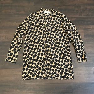 Diane von Furstenberg Silk Leopard Shirt Dress XS Animal Print